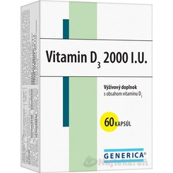 Generica Vitamin D3 2000 IU 60 kapslí