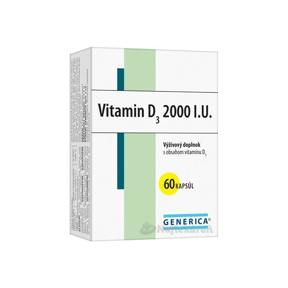 Generica Vitamin D3 2000 IU 60 kapslí