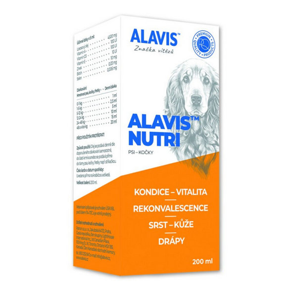 ALAVIS Nutri lososový olej pro psy, kočky a fretky 200 ml