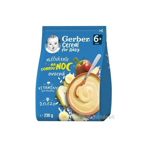Gerber Cereal mléčná kaše Dobrou noc ovocná 6 m+ 230 g