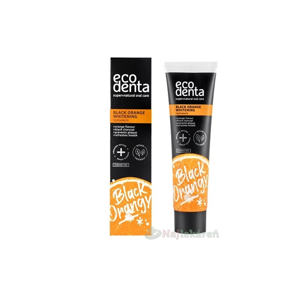 EcoDenta Black Orange Whitening bělicí zubní pasta pomeranč 100 ml