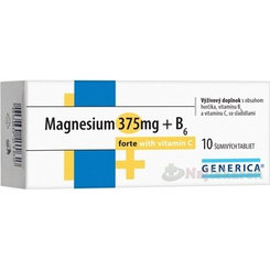 Generica Magnesium 375 mg+B6 Forte+vitamin C 10 šumivých tablet