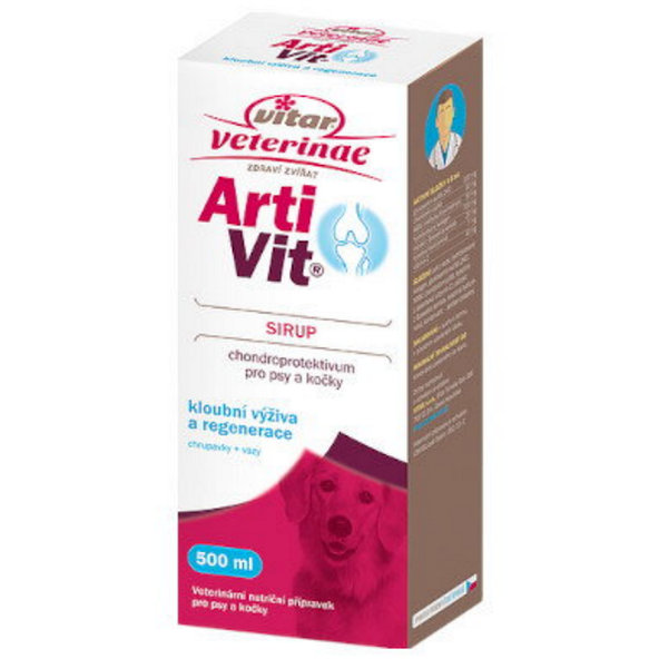 Vitar Veterinae Artivit sirup kloubní výživa pro psy a kočky 200 ml