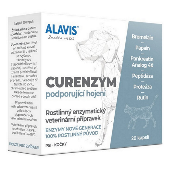 ALAVIS CURENZYM Enzymoterapie pro psy a kočky 20 tablet