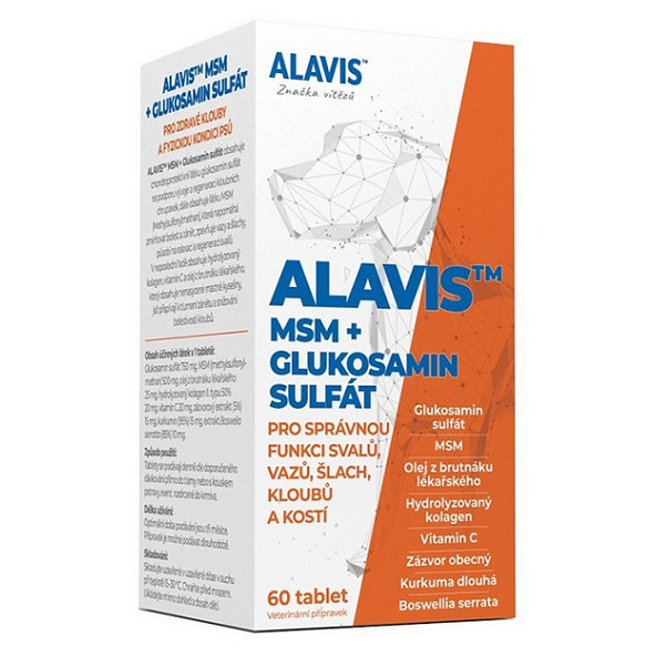 ALAVIS MSM+GLUKOSAMIN SULFÁT kloubní výživa pro psy 60 tablet
