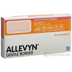 Allevyn Gentle Border krytí na rány 10 × 20 cm 10 ks