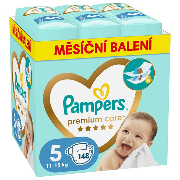 Pampers Premium Care jednorázové pleny 11–16 kg vel. 5 148 ks