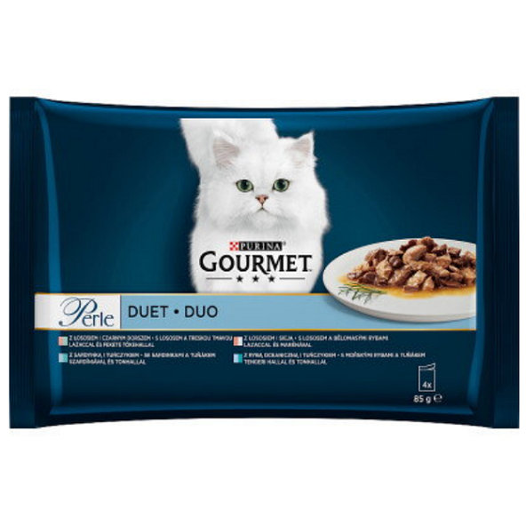 Gourmet Perle Multipack Duo kapsičky pro kočky losos s treskou 4x85 g