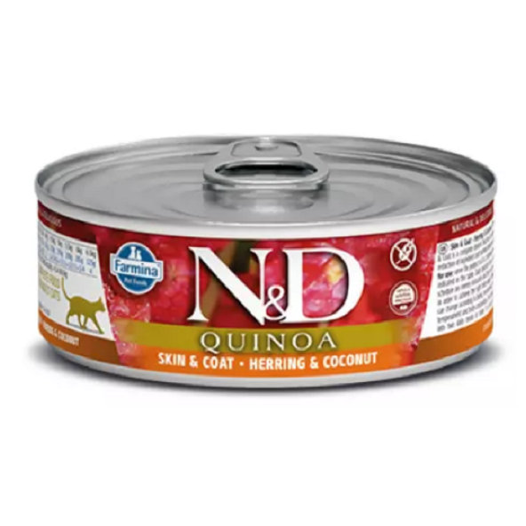 Farmina N&D Cat Quinoa sleď kokos konzerva pro kočky 80 g