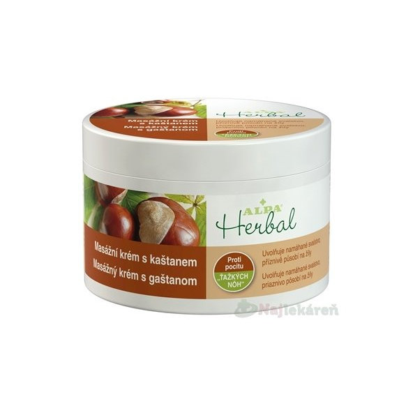 Alpa Herbal masážny krém gaštan 250 ml