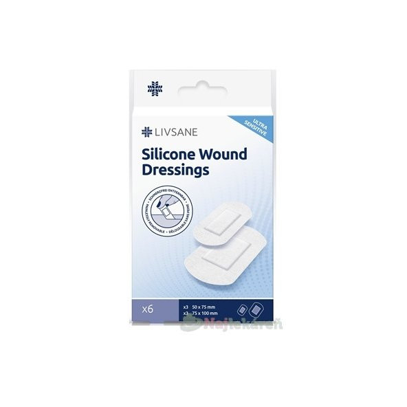 LIVSANE silikonové náplasti Ultra Sensitive 2 velikosti 6 ks