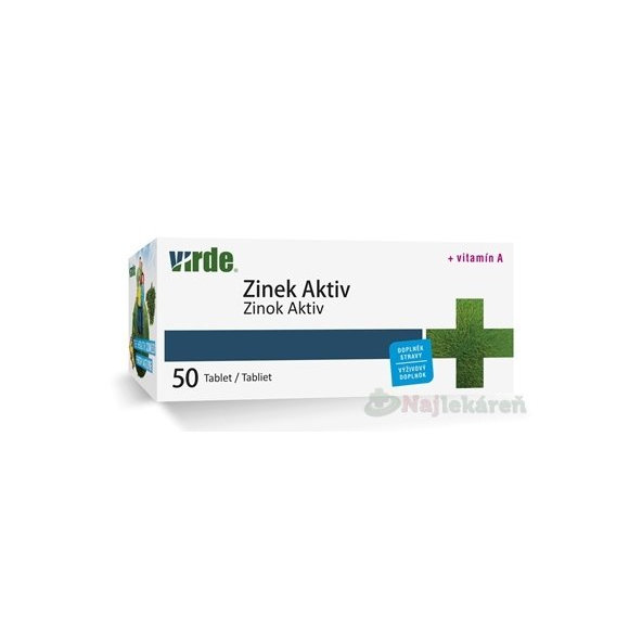 Virde Zinok Aktiv + vitamín A 50 tablet