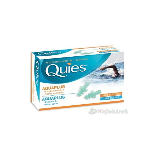 QUIES Aquaplug chrániče sluchu do vody 2 ks