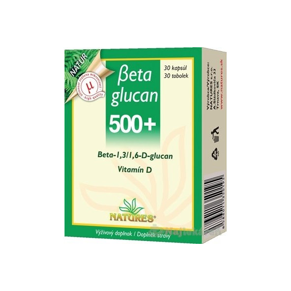 NATURES Betaglucan 500+, 30 kapslí
