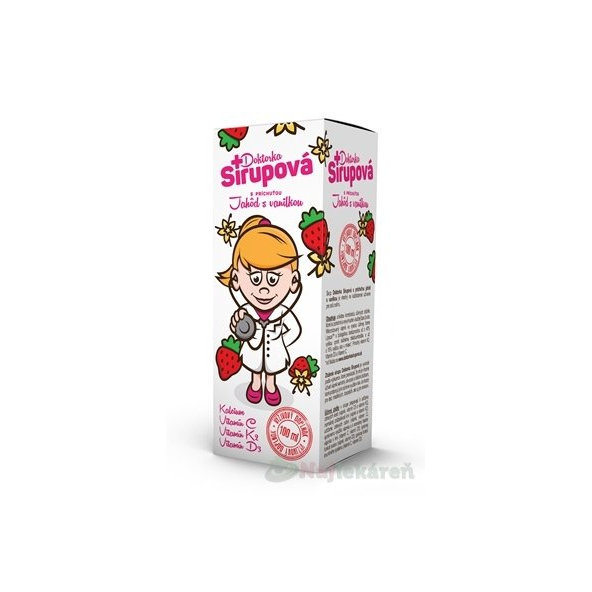 Doktorka Sirupová kalciový sirup jahoda-vanilka 100 ml