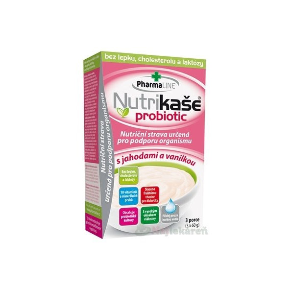 Nutrikaša Probiotic jahoda a vanilka 3x60 g