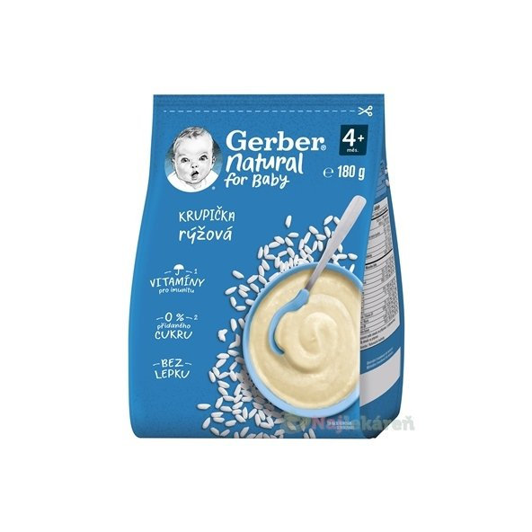 Gerber Natural rýžová krupička 4 m+ 180 g