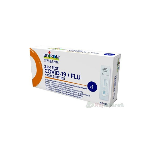 BOIRON Test&Care 2v1 COVID-19/FLU nosní samodiagnostický test 1 ks