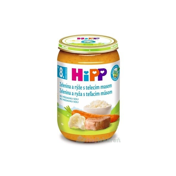 HiPP BIO příkrm zelenina telecí maso a rýže 220 g