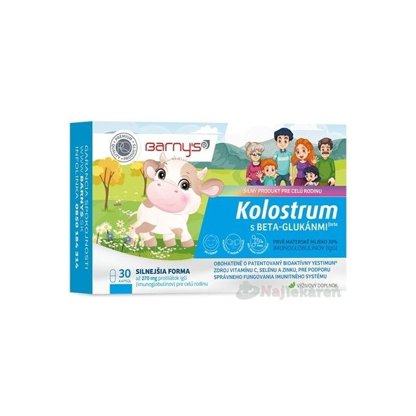 Barny's Kolostrum s beta-glukany Forte 30 kapslí