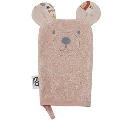 EKO Žínka bavlněná s oušky Bear Rose Pink 20 x 15 cm