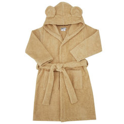 EKO Župan bavlněný s kapucí a oušky Beige vel. 80–86