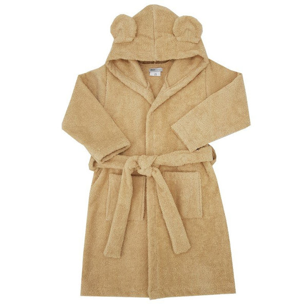 EKO Župan bavlněný s kapucí a oušky Beige vel. 80–86