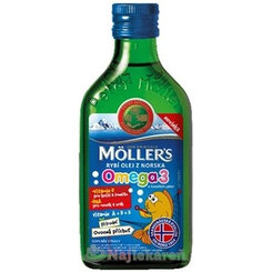 Möller’s Omega-3 rybí olej ovocná příchuť 250 ml