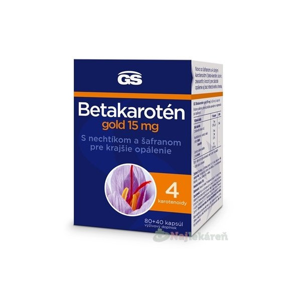GS Betakarotén Gold 15 mg s měsíčkem a šafránem 80+40 kapslí