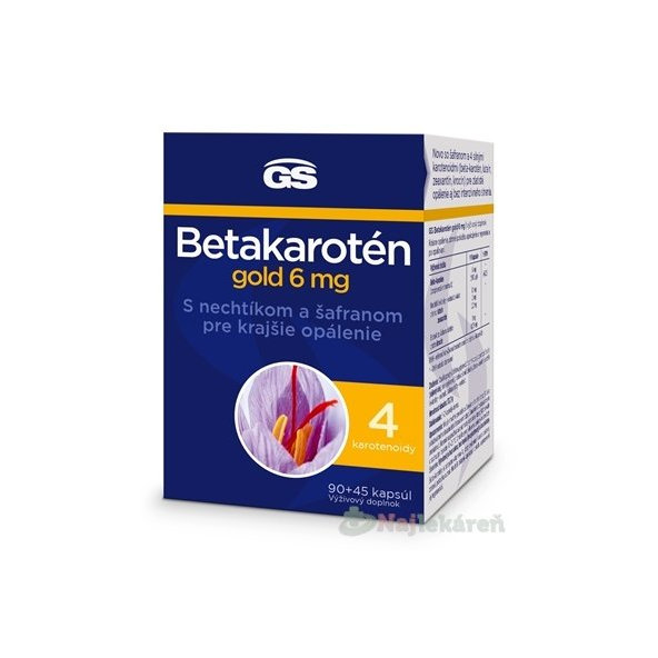 GS Betakaroten Gold 6 mg s měsíčkem a šafránem 90+45 kapslí