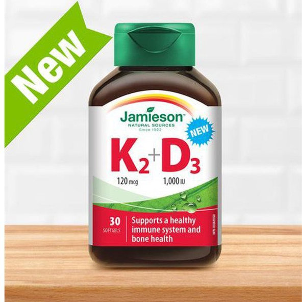 Jamieson Vitamin K2 120 µg + D3 1000 IU 30 kapslí