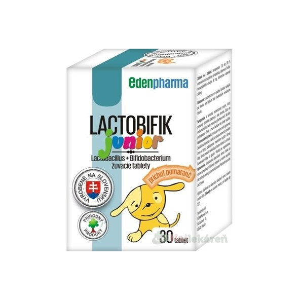 EDENPharma Lactobifik Junior žvýkací tablety pomeranč 30 tablet