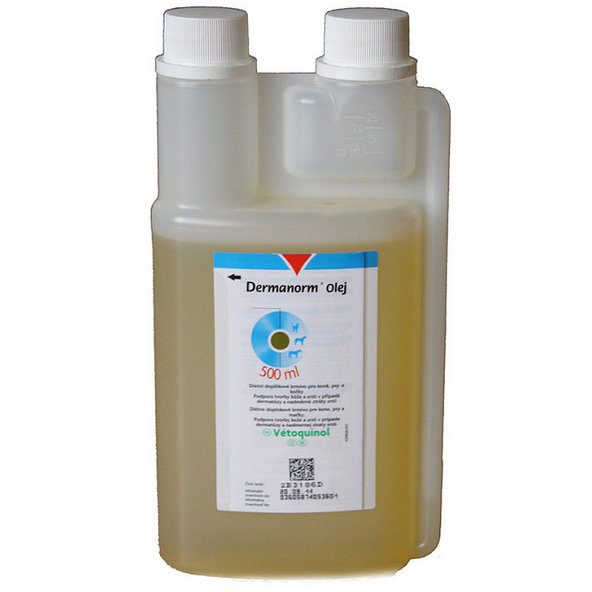 Dermanorm Oil pro zdravou kůži a srst psů, koček a koní 500 ml