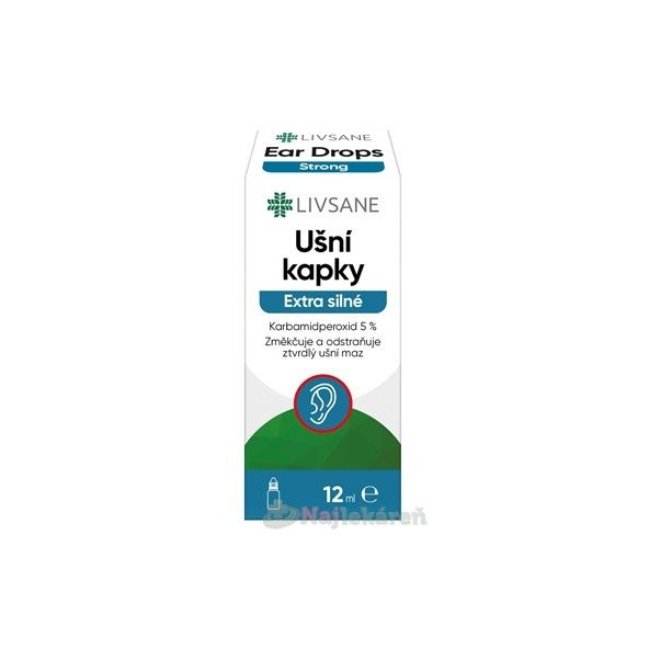 LIVSANE ušní kapky Extra Silné s karbamidperoxidem 12 ml