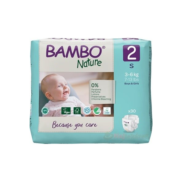 Bambo detské pleny prodyšné 2 (3-6 kg) 30 ks