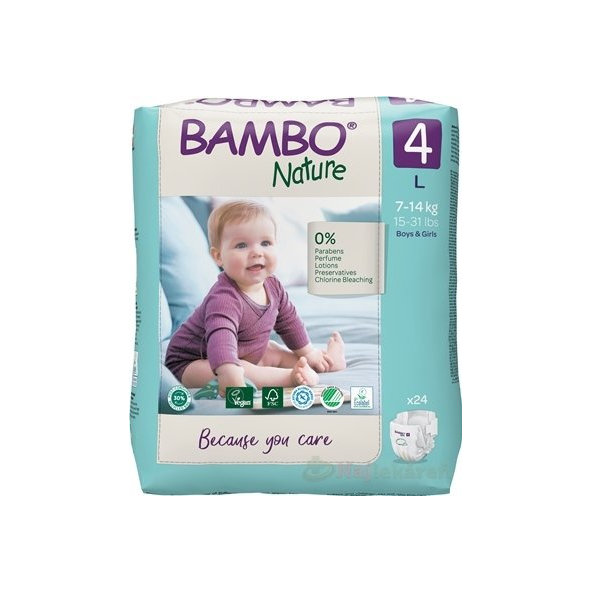 Bambo detské pleny prodyšné 4 (7-14 kg) 24 ks
