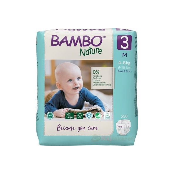 Bambo detské pleny prodyšné 3 (4-8 kg) 28 ks