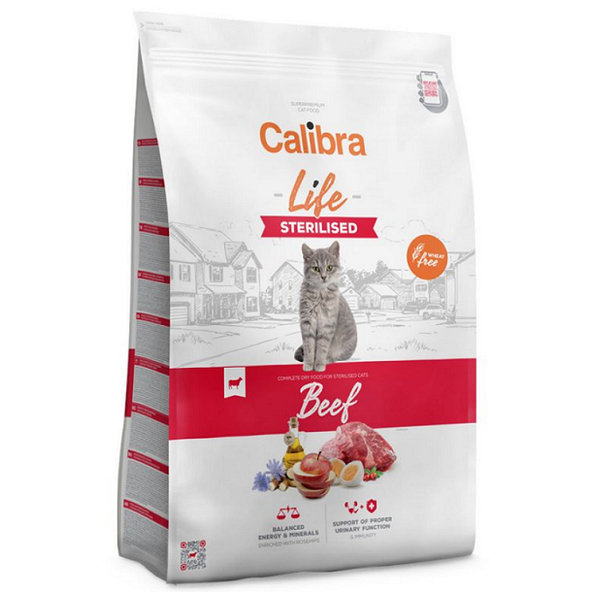 Calibra Cat Life Sterilised hovězí granule pro kastrované kočky 6 kg