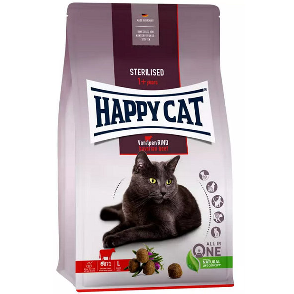 Happy Cat Supreme Voralpen hovězí granule pro kastrované kočky 1,3 kg