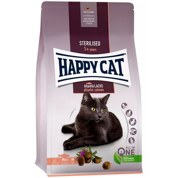 Happy Cat Supreme Atlantik-Lachs granule pro kastrované kočky 1,3 kg