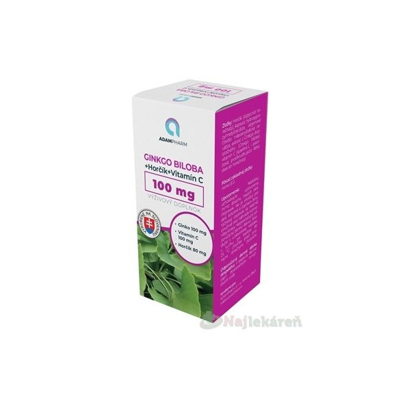 ADAMPharm Ginkgo Biloba s hořčíkem a vitamínem C 60 kapslí