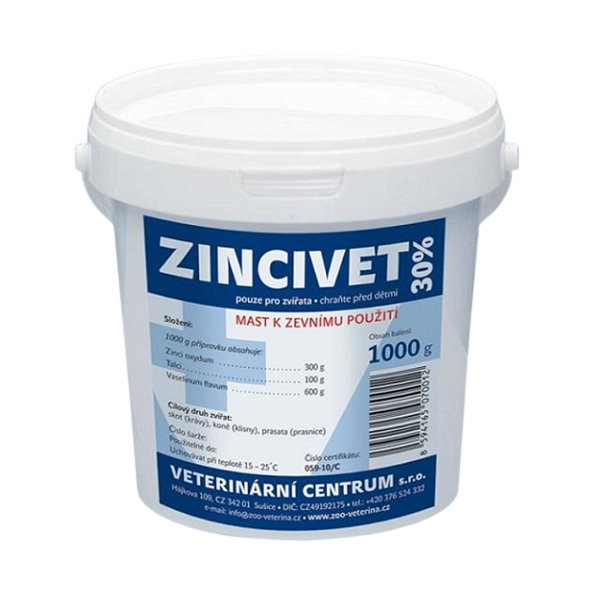 Zincivet 30% zinková mast pro zvířata 1 kg
