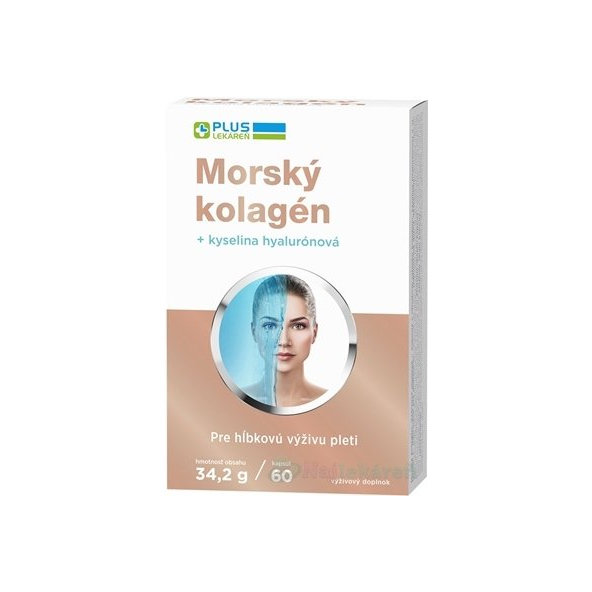 Plus Lekáreň Mořský kolagen + kyselina hyaluronová 60 kapslí