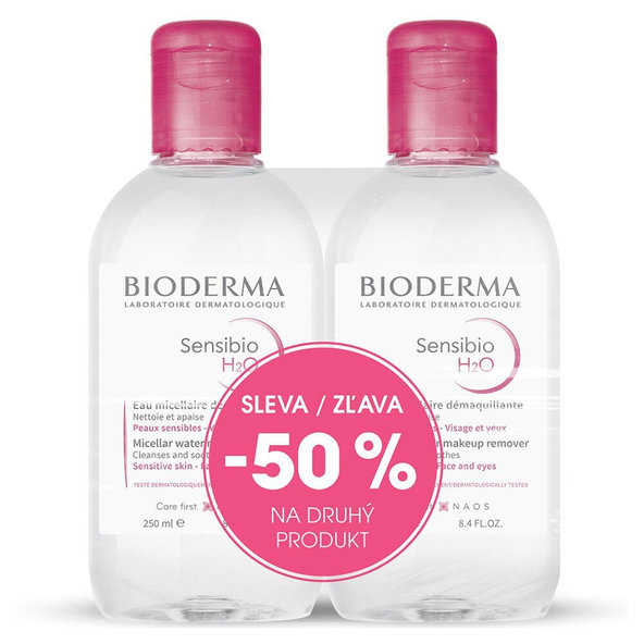 BIODERMA Sensibio H2O micelární voda 250 + 250 ml