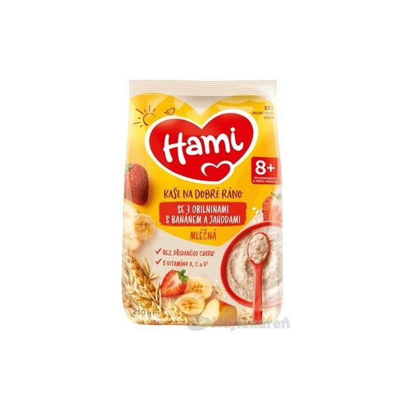 Hami mléčná kaše na dobré ráno 7 obilovin banán jahoda 8 m+ 210 g