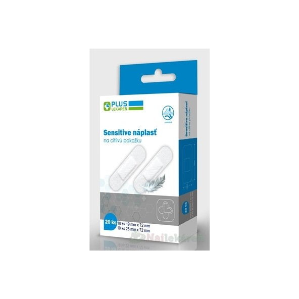 Plus Lekáreň Náplast sensitive 19 x 72 mm + 25 x 72 mm 20 ks