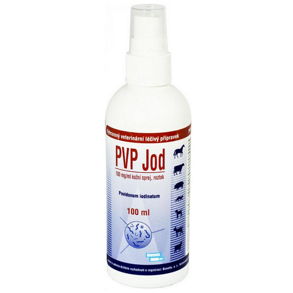 PVP Jod sprej na povrchovou dezinfekci kůže zvířat 100 ml