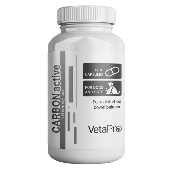 VetaPro CarbonActive tráviaci adsorbent pre psov a mačky 20 kapsúl
