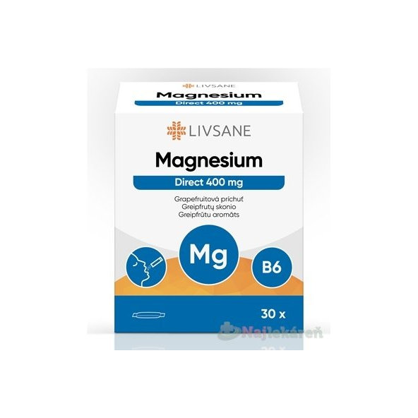 LIVSANE Magnesium Direct 400 mg grapefruit 30 sáčků