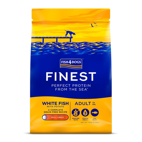 Fish4Dogs Finest Adult granule malé bílá ryba s bramborami 1+ 1,5 kg
